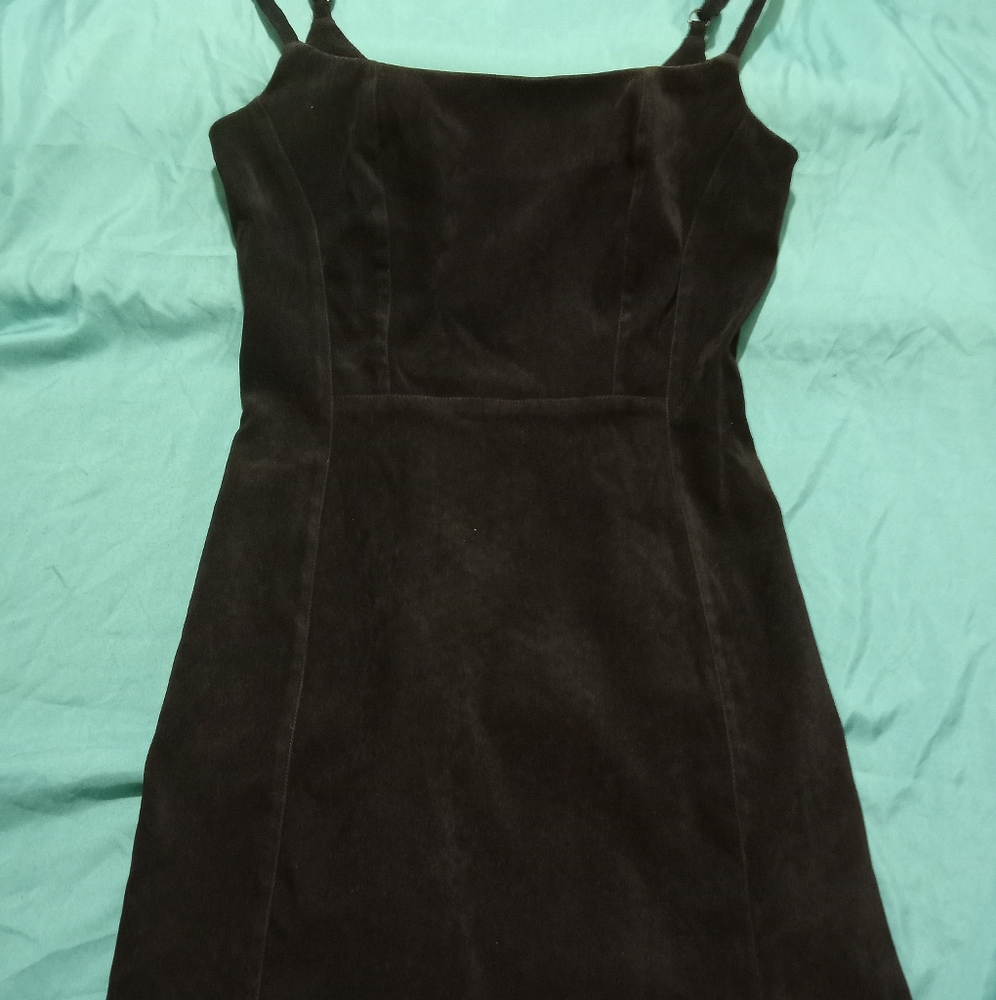 Express Black Velvet Spaghetti Strap Mini Dress Wms Sz 1/2 XSm